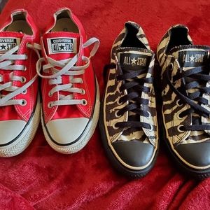 Lot of 2 pair of Converse Chuck Taylor All Star low tops - Women's size 7